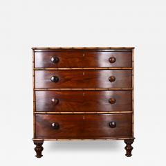 English Mahogany Chest with Faux Bamboo Trim - 3917316