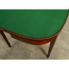 English Mahogany Demilune Console Game Table - 3909315