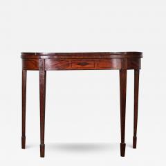 English Mahogany Demilune Console Game Table - 3917340