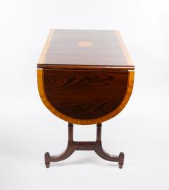 English Mahogany Drop Leaf Console Table Inlaid Decoration Mid 19th Century - 4821973