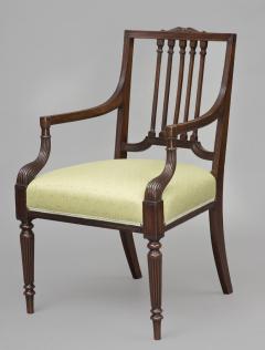 English Mahogany Open Armchair - 147356