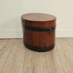 English Mahogany Oval Wine Box or Cellarette with Iron Straps circa 1820 - 4334277