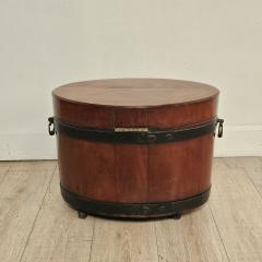 English Mahogany Oval Wine Box or Cellarette with Iron Straps circa 1820 - 4334280