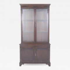 English Mahogany Wood Cabinet Bookcase - 2474652