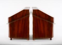 English Mahogany Wood Campaign Cellarette Wine Storage Box - 3124113