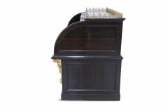 English Mahogany and Gold Accented Roll Top Desk - 2800576
