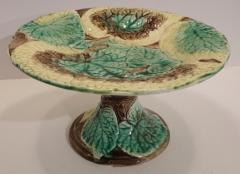 English Majolica Cake or Petits Fours Stand in a Leafy Motif  - 2260006