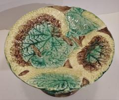 English Majolica Cake or Petits Fours Stand in a Leafy Motif  - 2260023