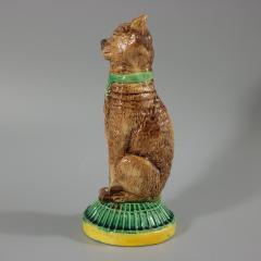 English Majolica Cat IVE EATEN THE CANARY Figure - 2525600