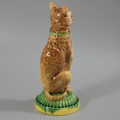 English Majolica Cat IVE EATEN THE CANARY Figure - 2525697