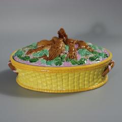 English Majolica Game Dish Cover Egg Stand - 3924060