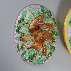 English Majolica Game Dish Cover Egg Stand - 3924064