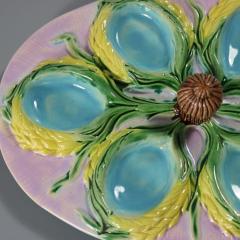 English Majolica Game Dish Cover Egg Stand - 3924068