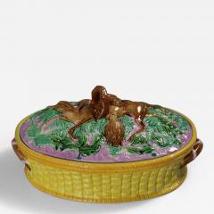 English Majolica Game Dish Cover Egg Stand - 3925662