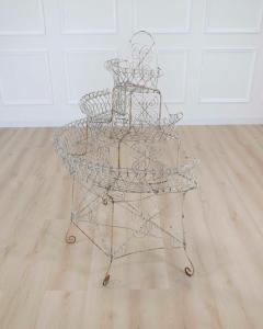 English Mid 20th Century Semi Circular Wirework Plant Stand - 4699031