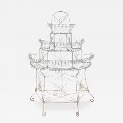 English Mid 20th Century Semi Circular Wirework Plant Stand - 4699217