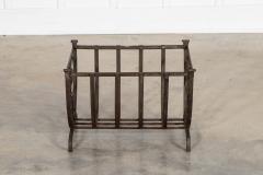 English Mid 20thC Brutalist Wrought Iron Log Basket - 4502639