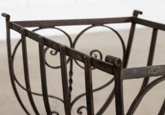 English Mid 20thC Brutalist Wrought Iron Log Basket - 4502640