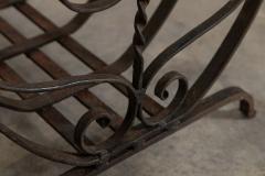 English Mid 20thC Brutalist Wrought Iron Log Basket - 4502642