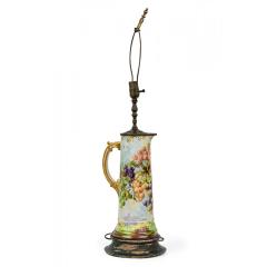 English Mid Century Pitcher Form Ceramic Grape Motif Table Lamp - 4735050