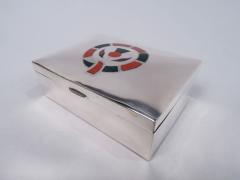 English Modern Sterling Silver Box with Scottish Agate Thistle - 3769672