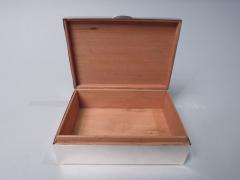 English Modern Sterling Silver Box with Scottish Agate Thistle - 3769675