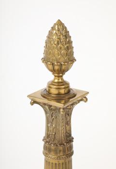 English Neoclassical Brass Andirons - 4381575