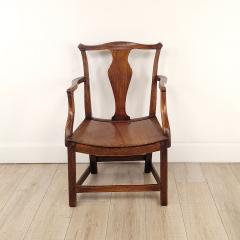 English Oak Armchair with Saddle Seat 19th century or earlier - 4179018