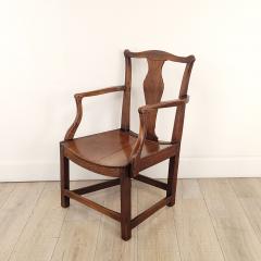 English Oak Armchair with Saddle Seat 19th century or earlier - 4179019