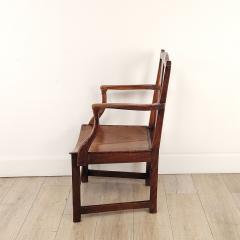 English Oak Armchair with Saddle Seat 19th century or earlier - 4179020