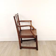 English Oak Armchair with Saddle Seat 19th century or earlier - 4179022