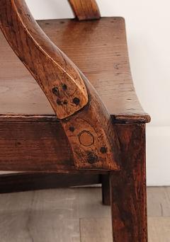 English Oak Armchair with Saddle Seat 19th century or earlier - 4179023