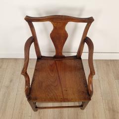 English Oak Armchair with Saddle Seat 19th century or earlier - 4179026