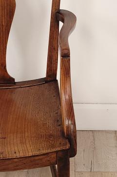 English Oak Armchair with Saddle Seat 19th century or earlier - 4179027