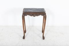 English Oak Faux Marble Lion Paw Side Table - 2191362