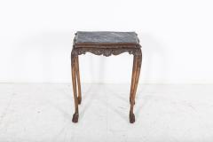 English Oak Faux Marble Lion Paw Side Table - 2191365