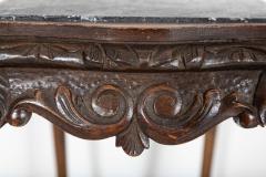 English Oak Faux Marble Lion Paw Side Table - 2191368