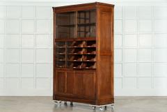 English Oak Glazed Haberdashery Cabinet - 3711993