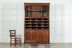 English Oak Glazed Haberdashery Cabinet - 3711994