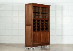 English Oak Glazed Haberdashery Cabinet - 3711996