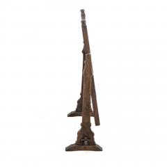 English Oak Gothic Style Dressing Table Mirror with Castellated Top - 4193102