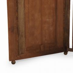 English Oak Linenfold Four Panel Screen with Turned Feet C 1900  - 4234339