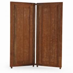 English Oak Linenfold Four Panel Screen with Turned Feet C 1900  - 4234340