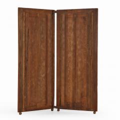 English Oak Linenfold Four Panel Screen with Turned Feet C 1900  - 4234341
