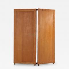 English Oak Linenfold Four Panel Screen with Turned Feet C 1900  - 4234946