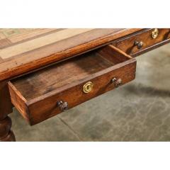 English Oak Writing Table with Inlaid Top - 1693211