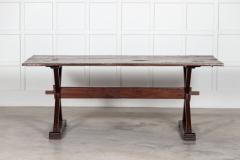 English Oak X Framed Farmhouse Refectory Table - 2999667