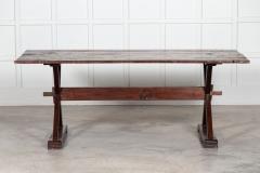 English Oak X Framed Farmhouse Refectory Table - 2999673