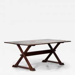 English Oak X Framed Farmhouse Refectory Table - 3002200