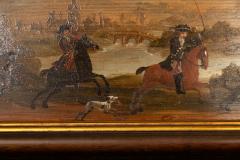 English Oil Painting On Board Of A Fox Hunting Scene - 4611766